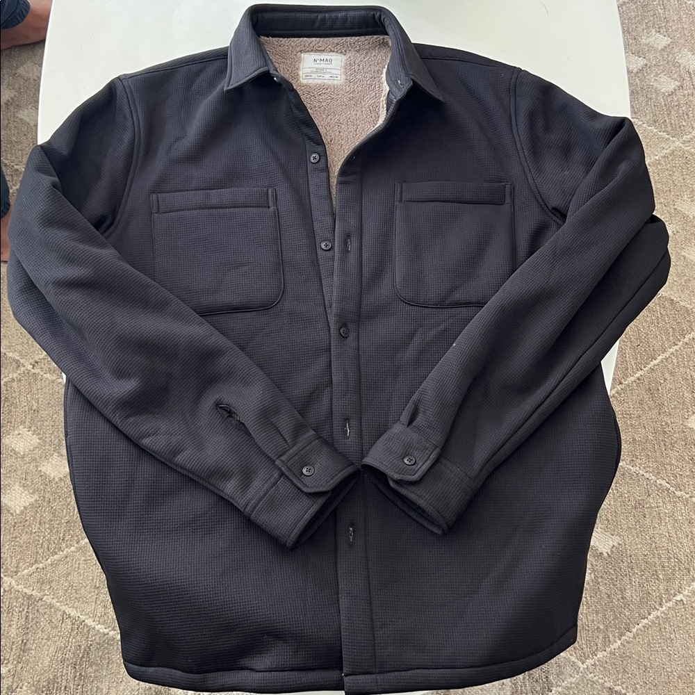 Nomad Men's Lightweight Shirt Jacket - Black with Cream Lining
